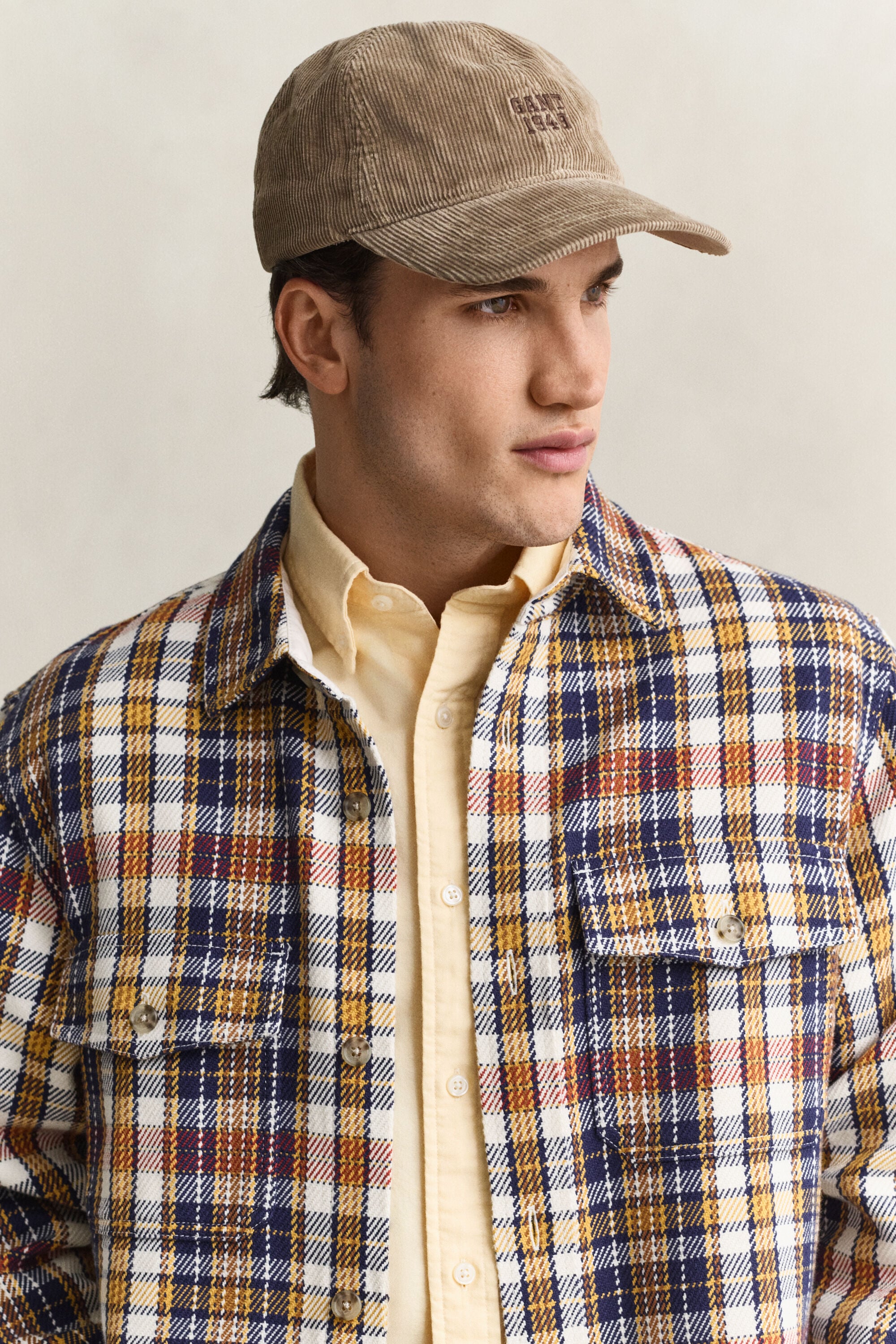 Sobrecamisa de sarga a cuadros