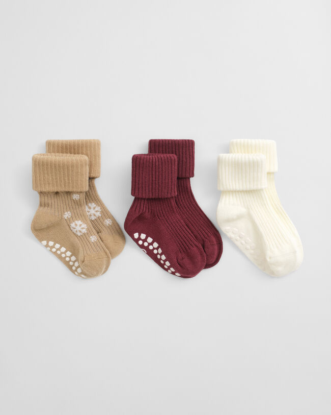Paquete de tres pares de calcetines Snowflake Baby