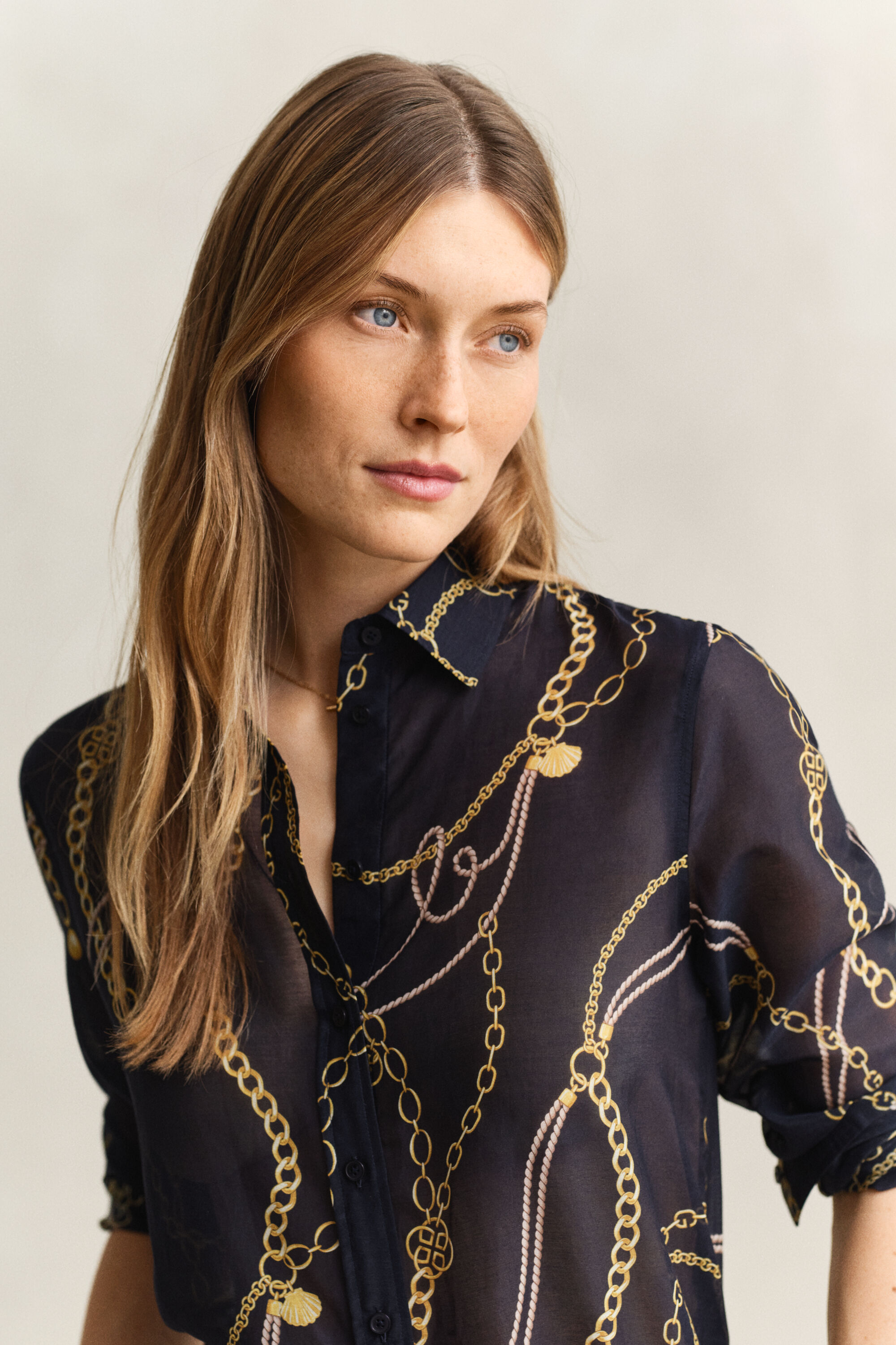 Camisa de algodón y seda