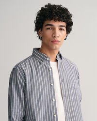 Camisa Oxford Regular Fit cepillada a rayas