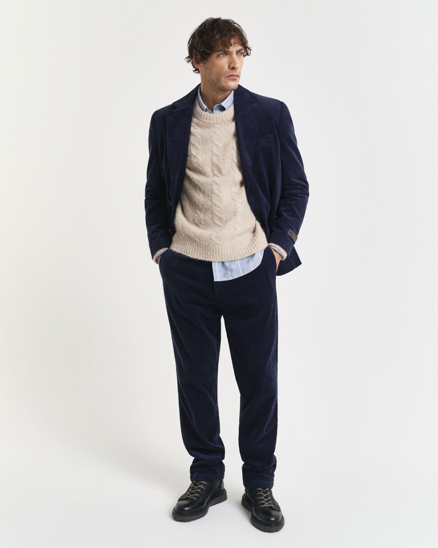 Americana Regular Fit de pana