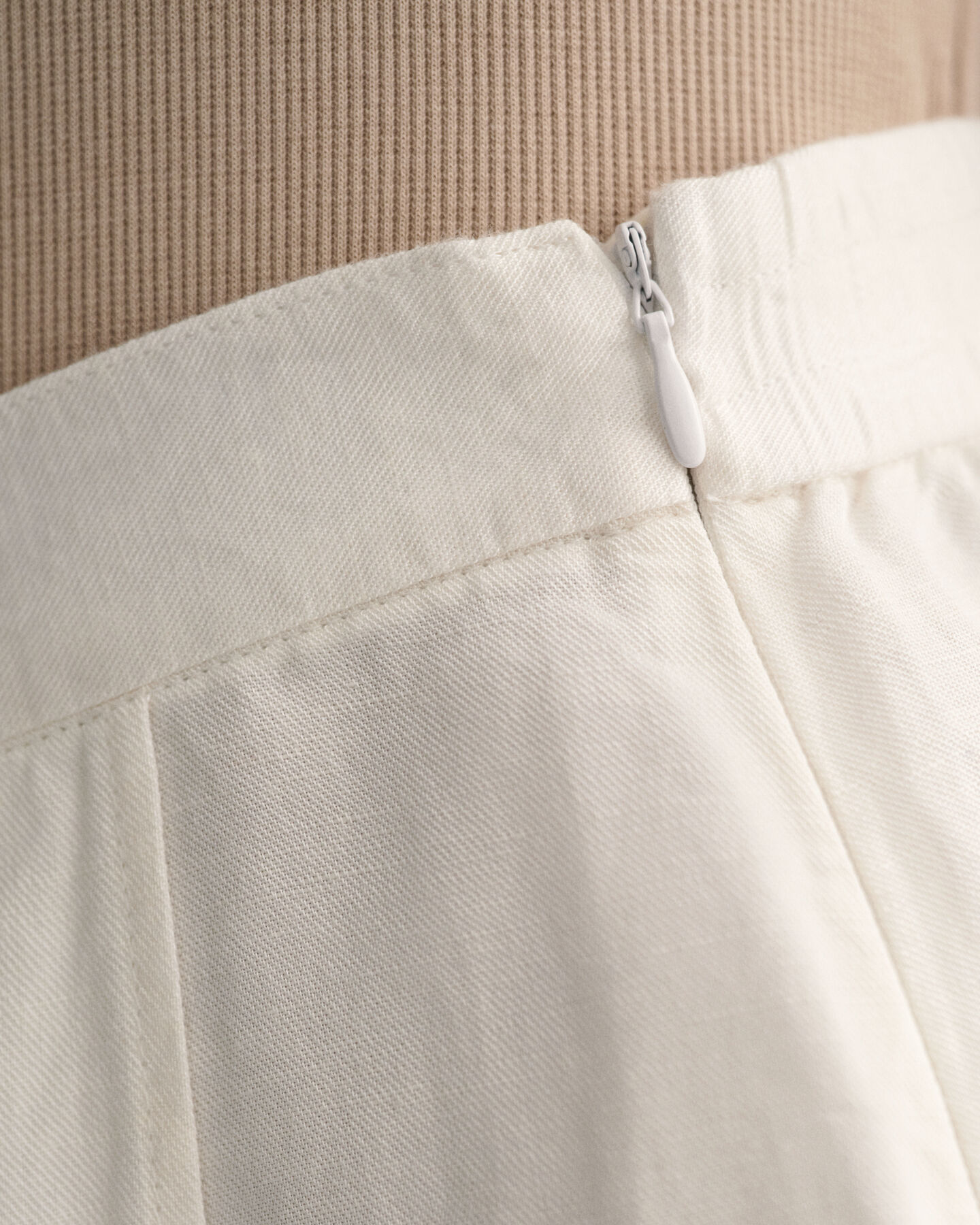 Falda midi de viscosa y lino