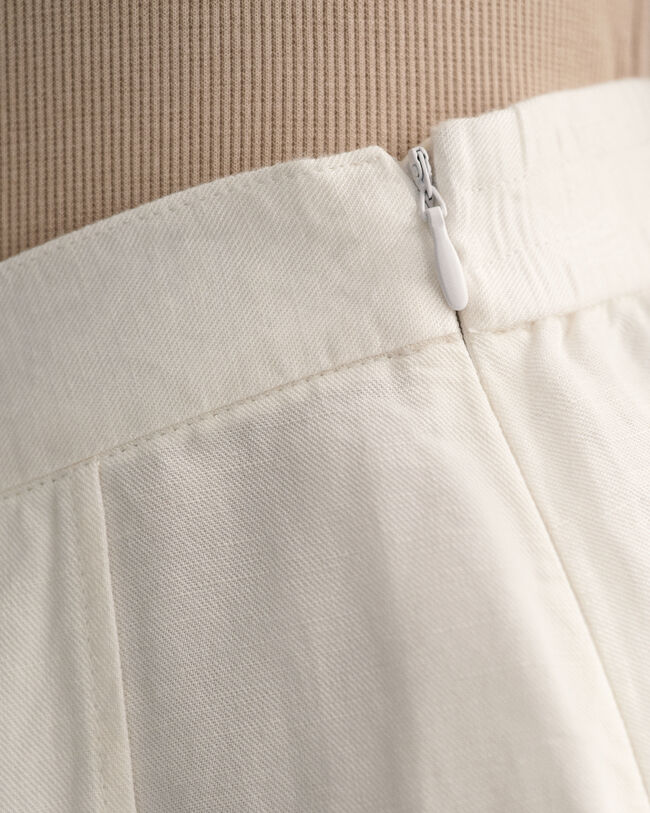 Falda midi de viscosa y lino