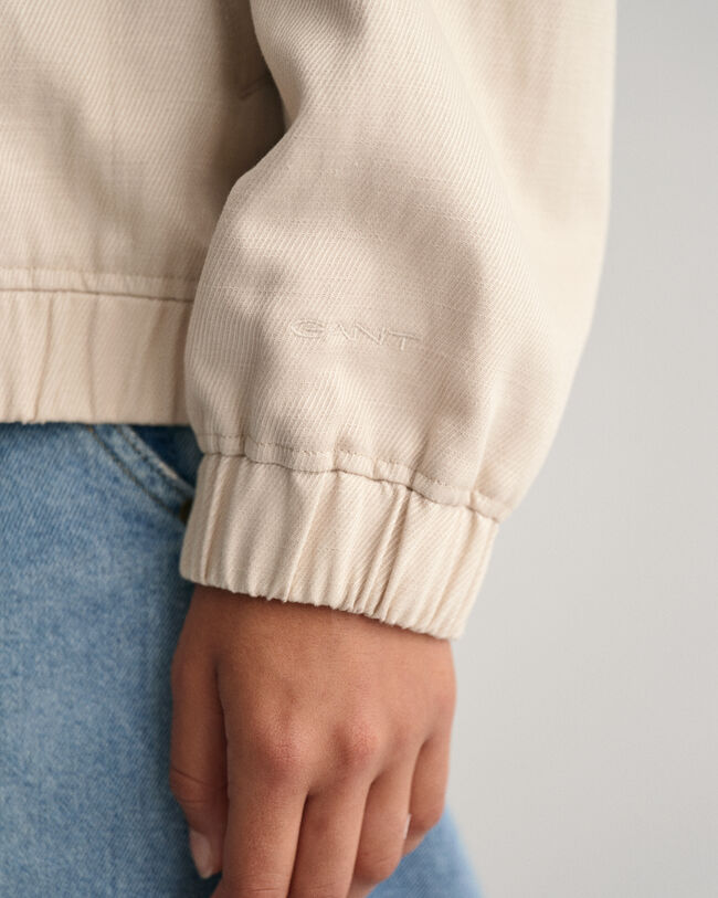 Cazadora bomber en mezcla de lino