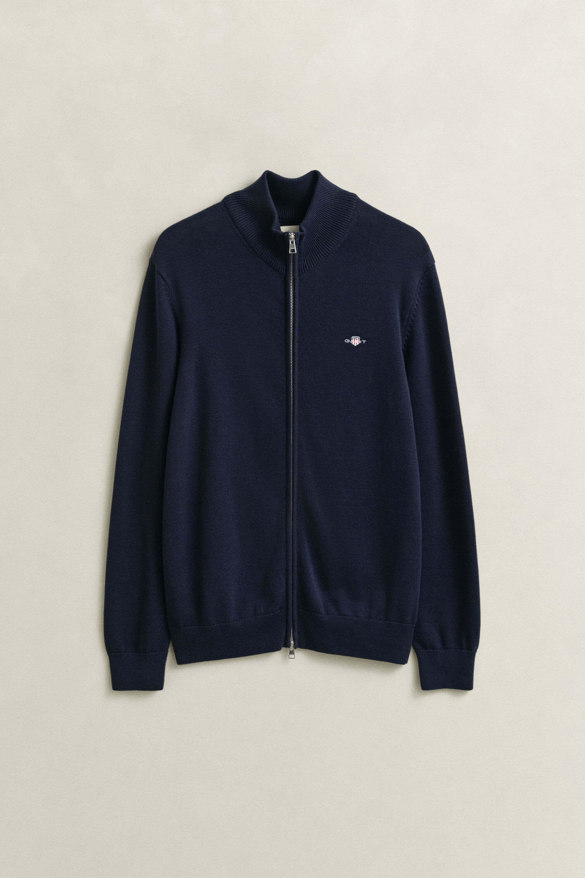 Cárdigan de algodón con cremallera Casual