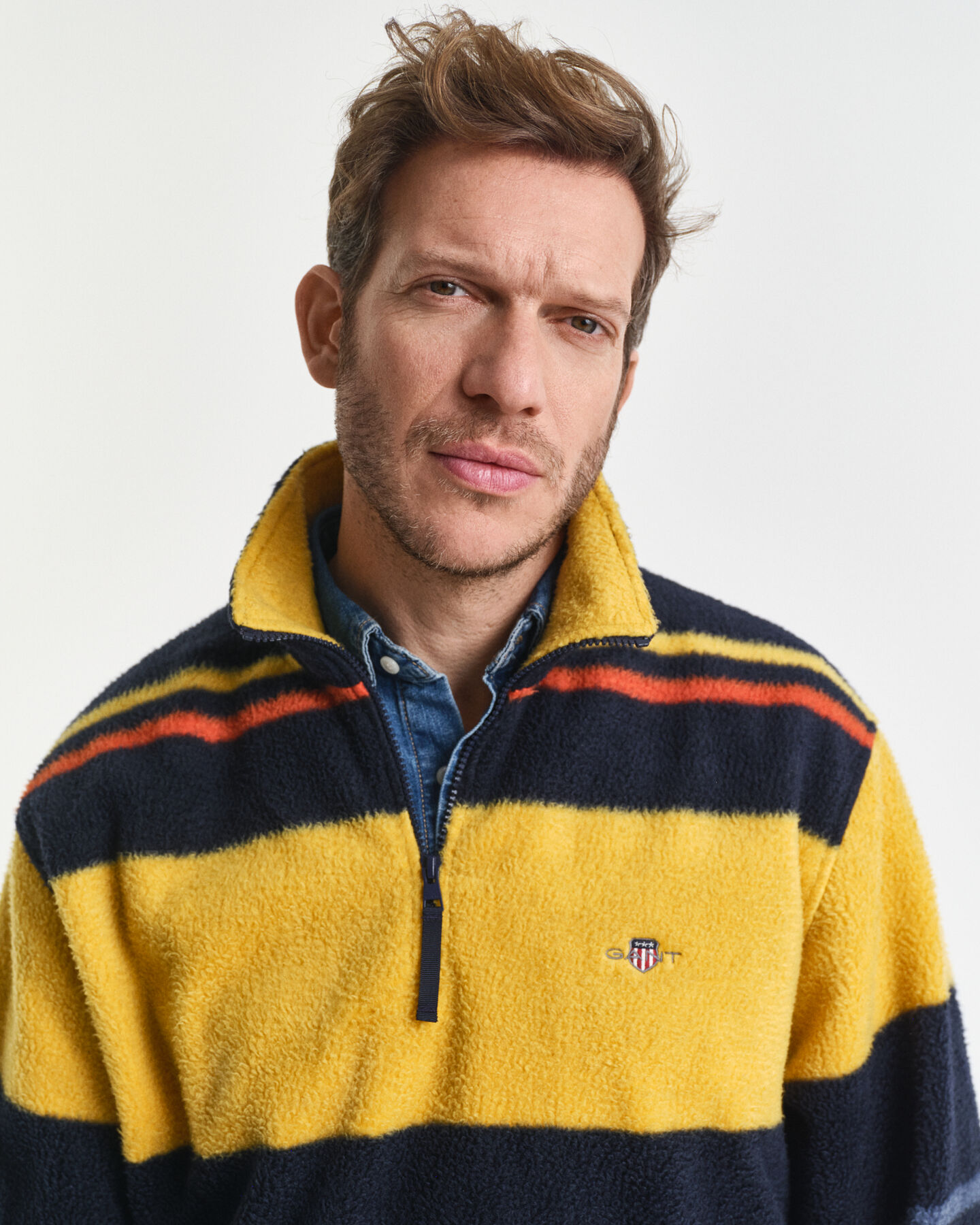 Sudadera polar a rayas