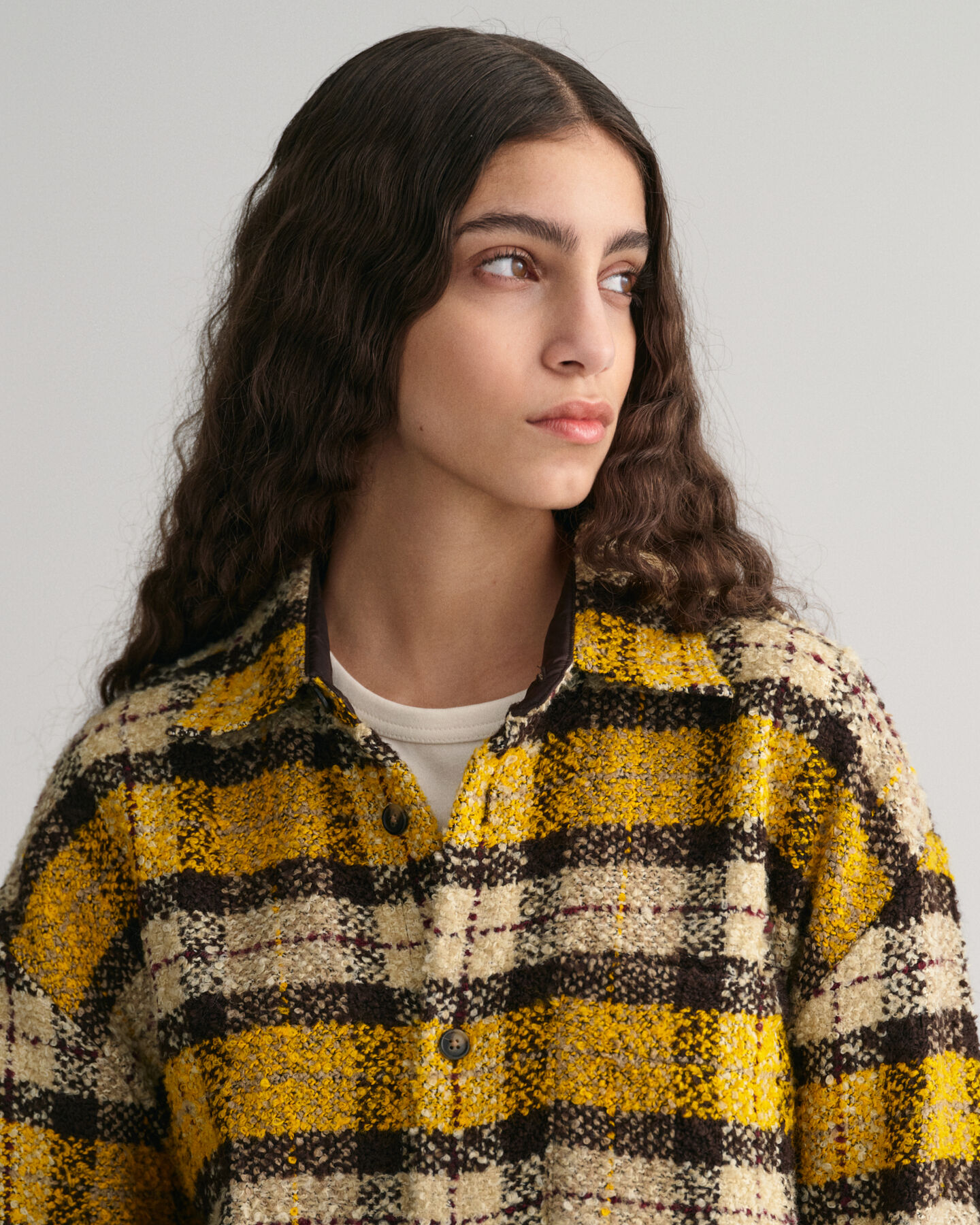 Camisa de boucl&eacute; a cuadros extragrande