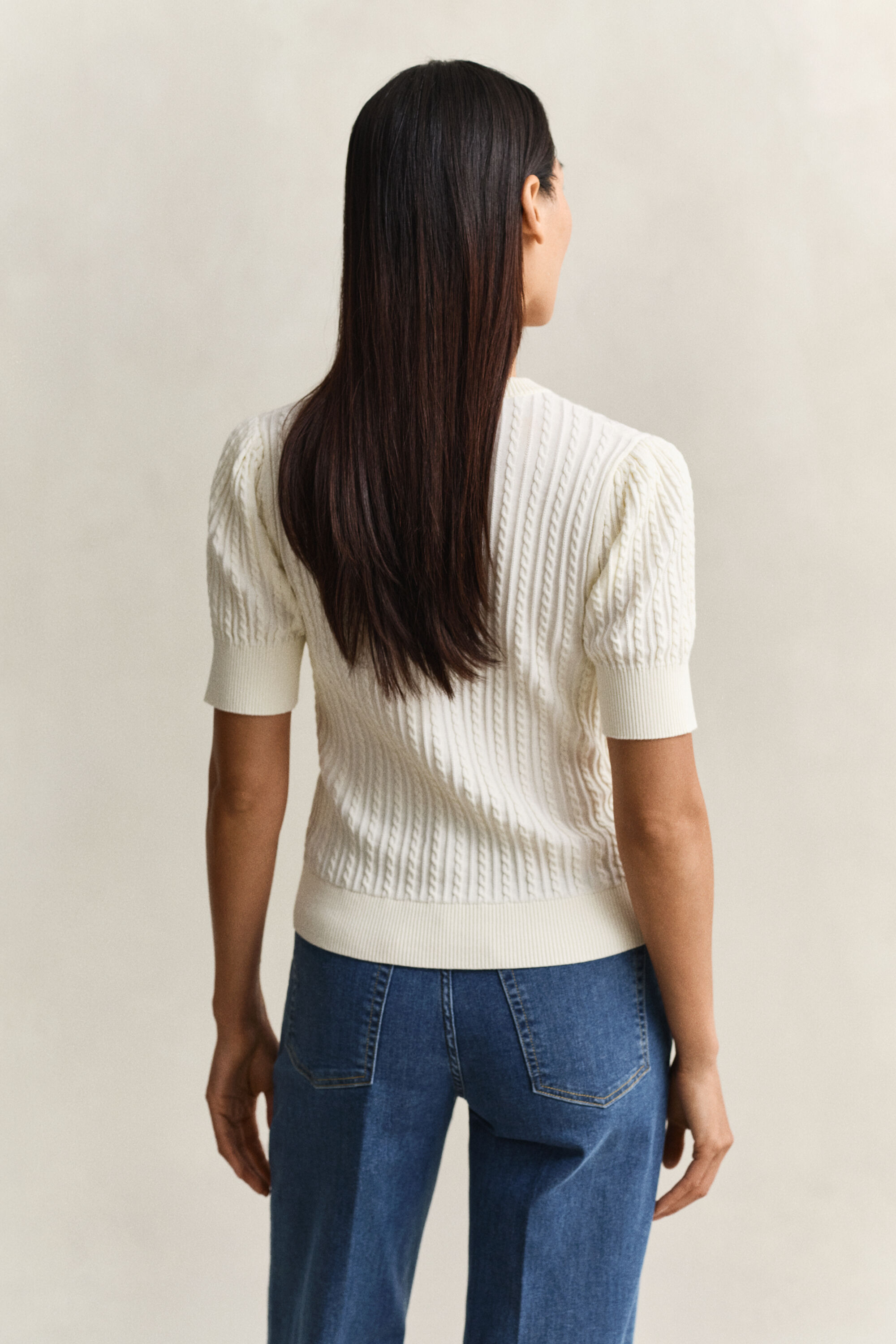 Cárdigan de punto de ochos de algodón