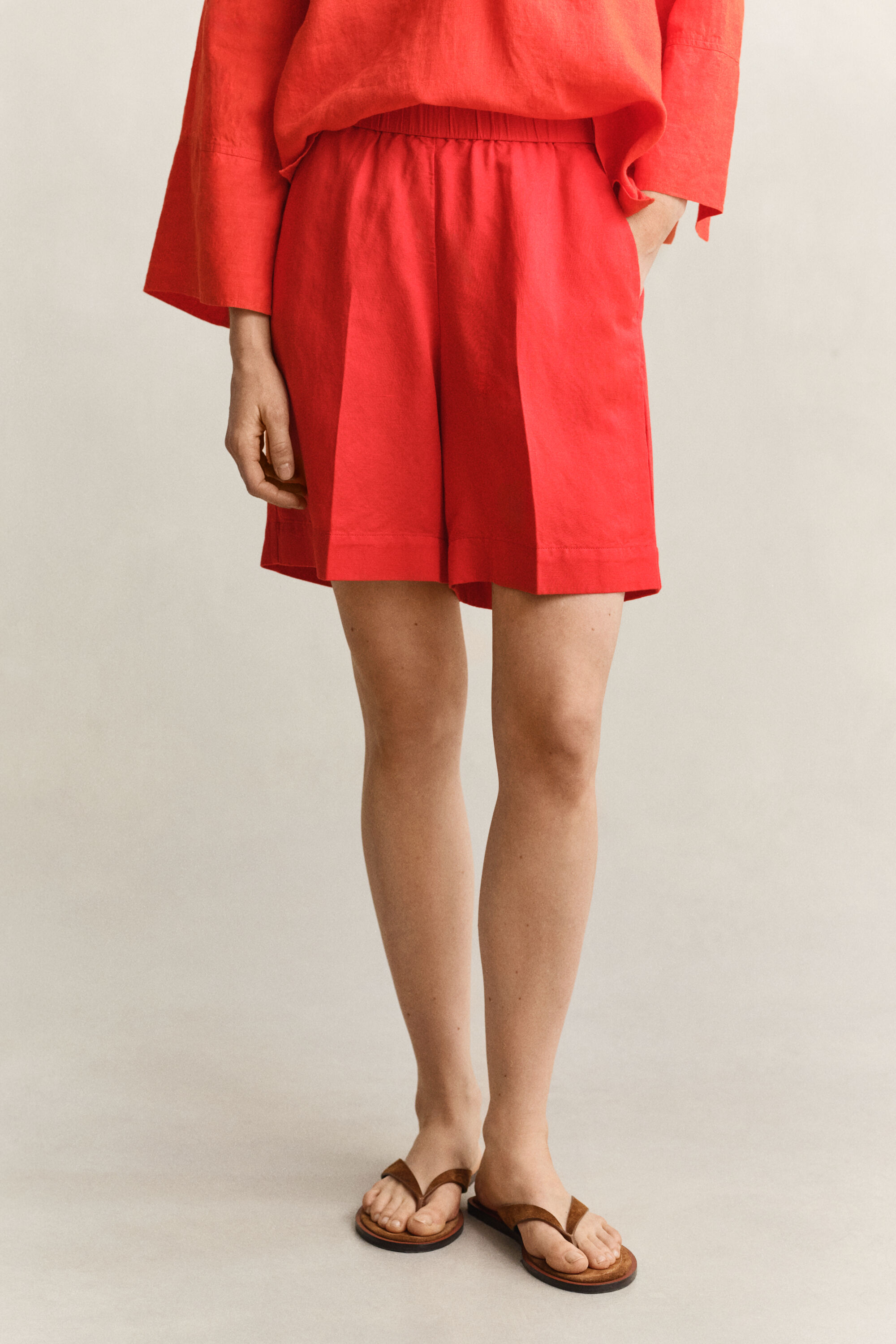 Pantalones cortos de mezcla de lino