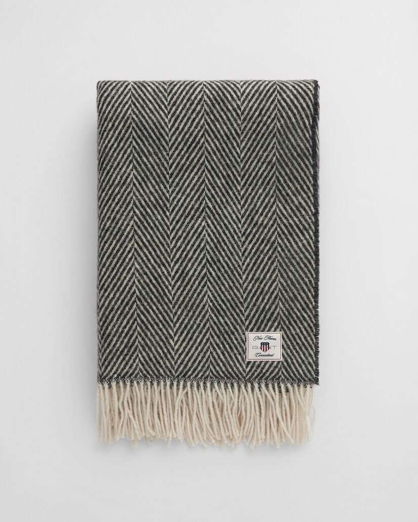 Colcha de lana con diseño de espiga