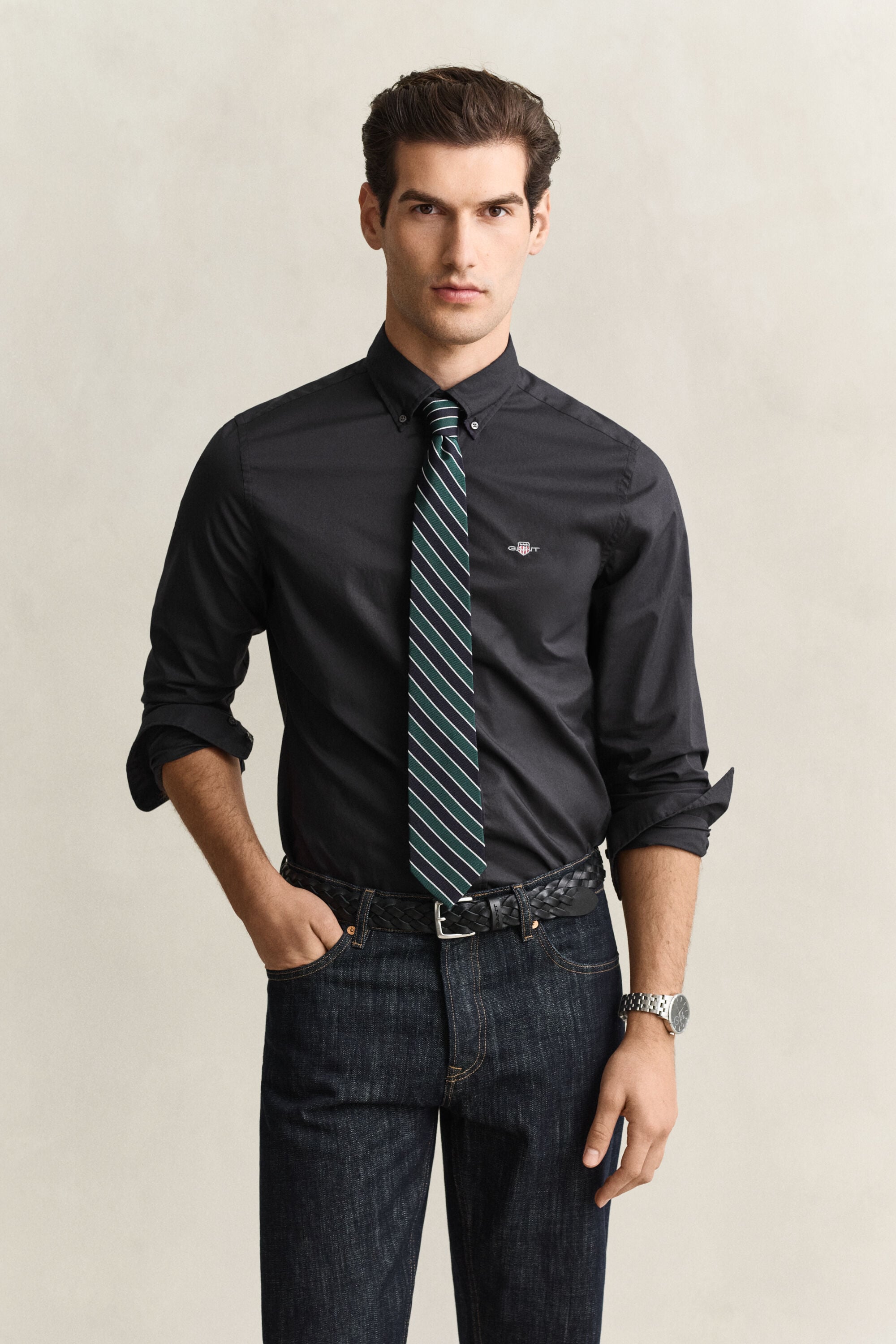 Camisa de popelina Slim Fit clásica