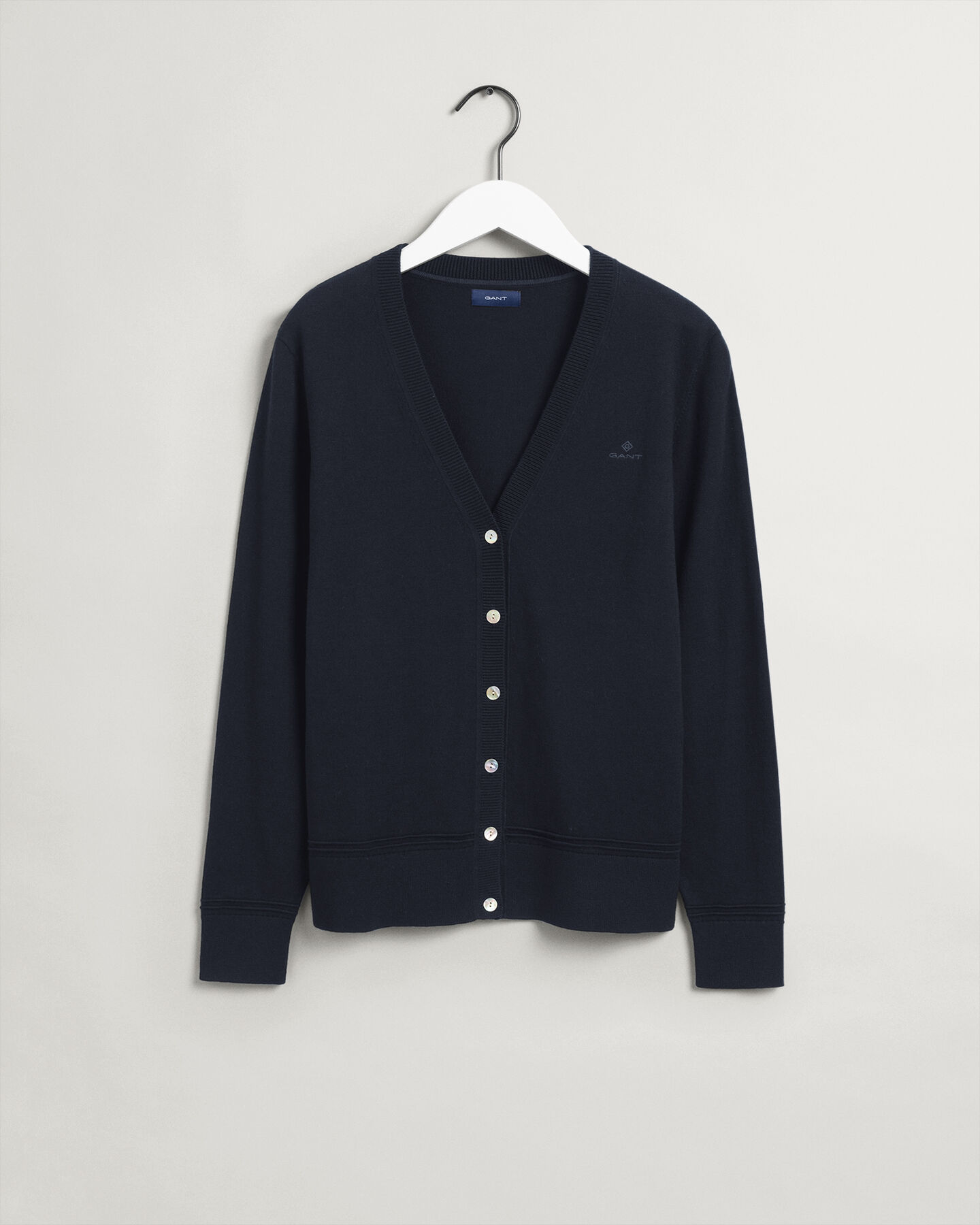 Cárdigan con cuello de pico en algodón ligero