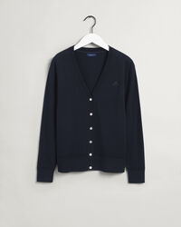 Cárdigan con cuello de pico en algodón ligero