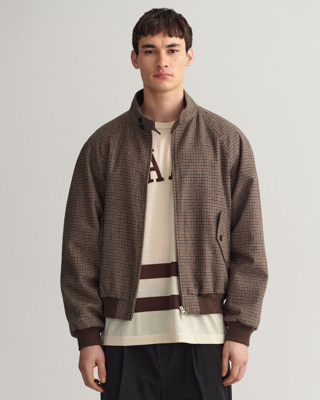 Cazadora Harrington de lana a cuadros