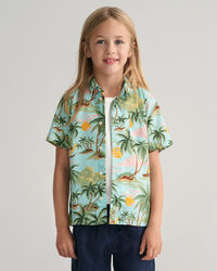 Camisa de manga corta de algod&oacute;n Palm Print Kids
