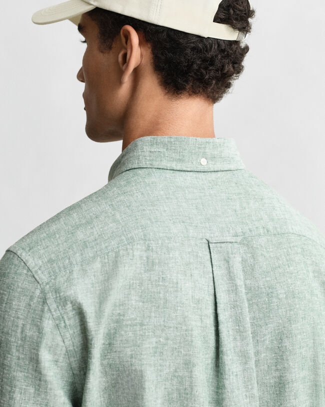 Camisa Regular Fit de algodón y lino