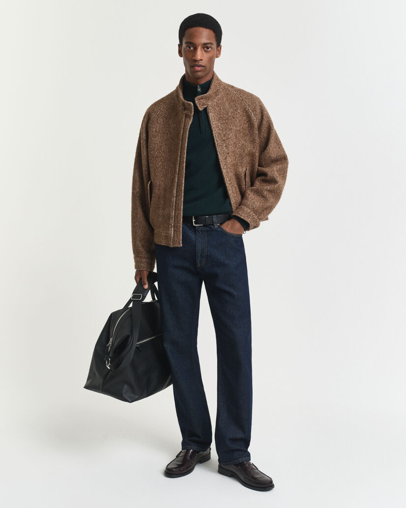 Jersey de lana de oveja muy fina con media cremallera