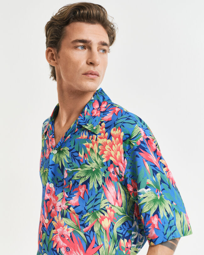 Camisa de manga corta Relaxed Fit con estampado tropical