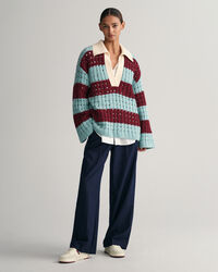 Rugger extragrande de punto a rayas anchas