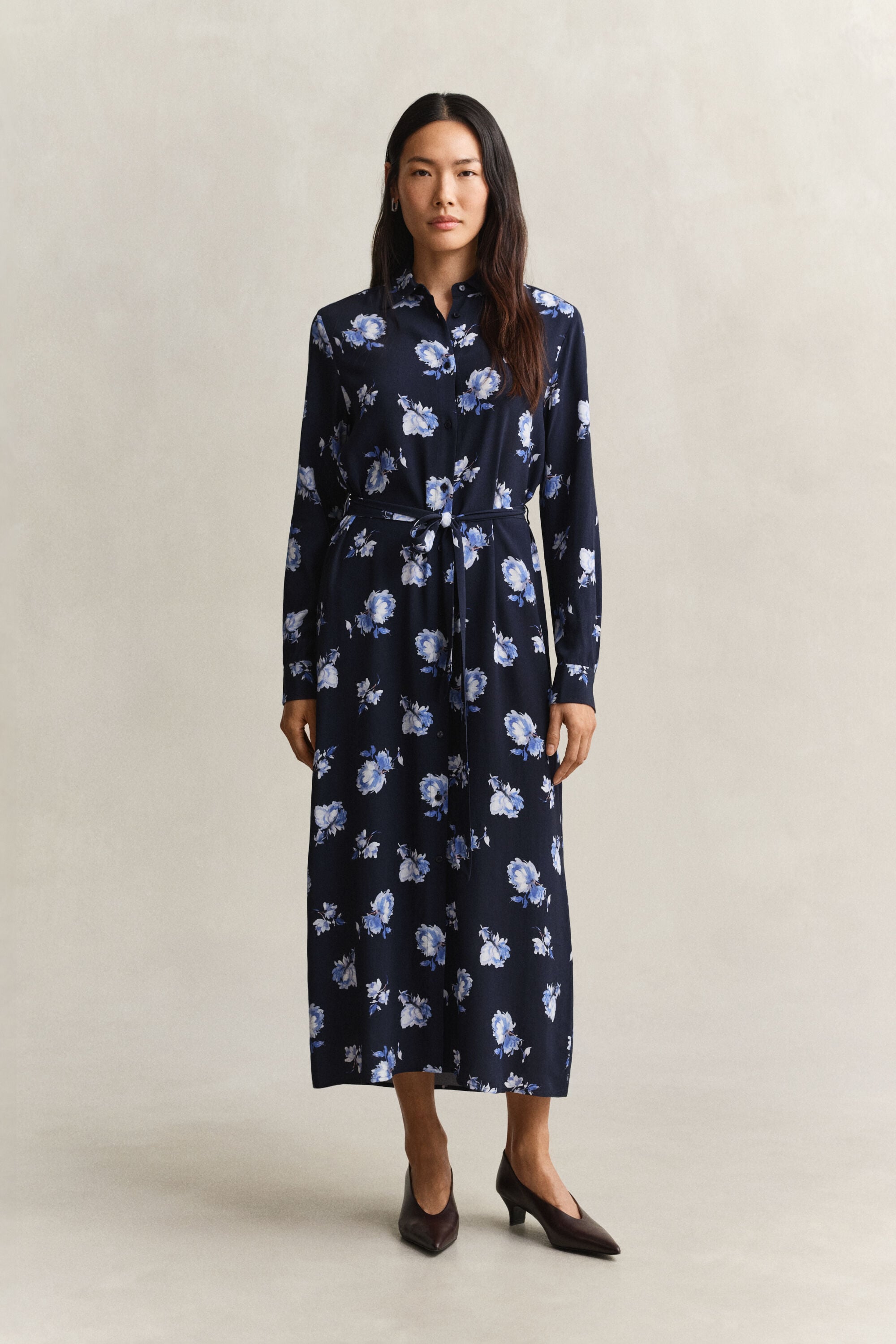 Vestido camisero con estampado floral