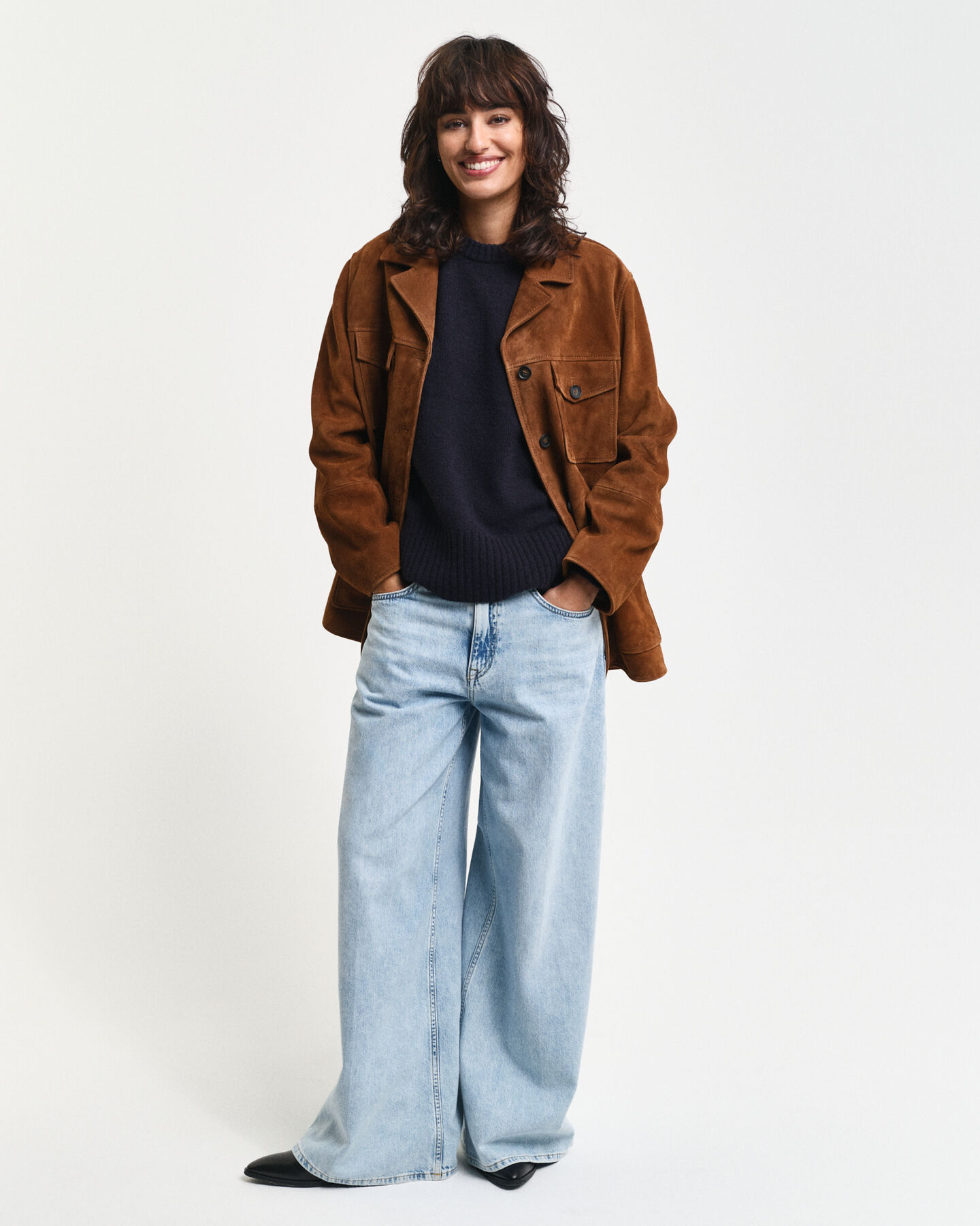 Jersey de cuello redondo en cachemir