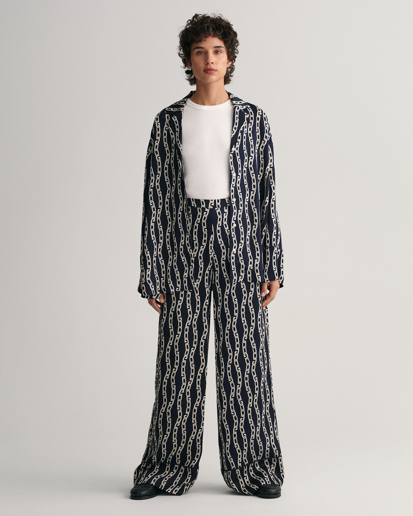 Pantalones con pernera ancha Chain Print