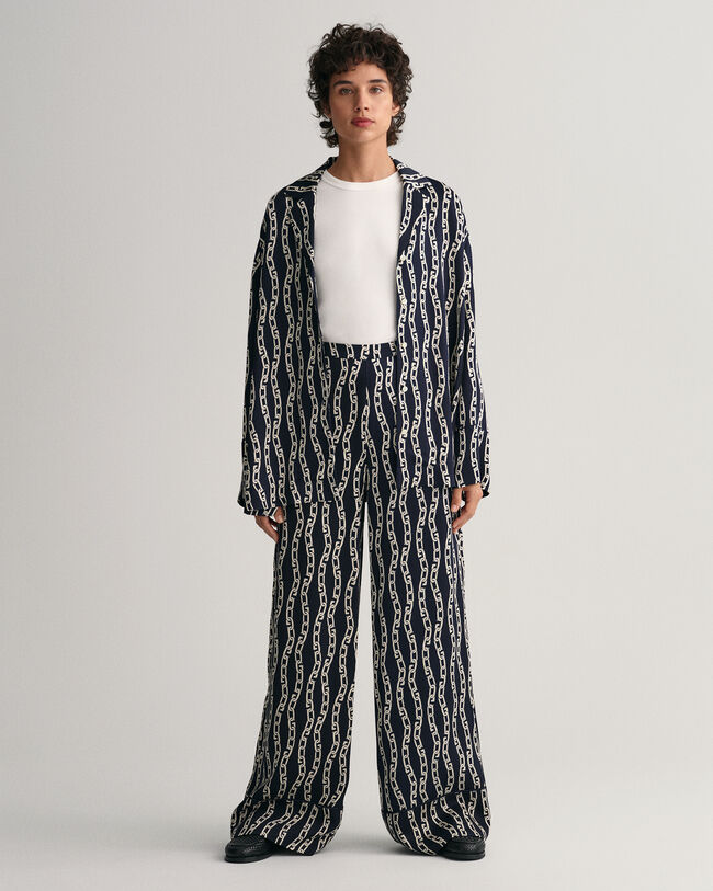 Pantalones con pernera ancha Chain Print