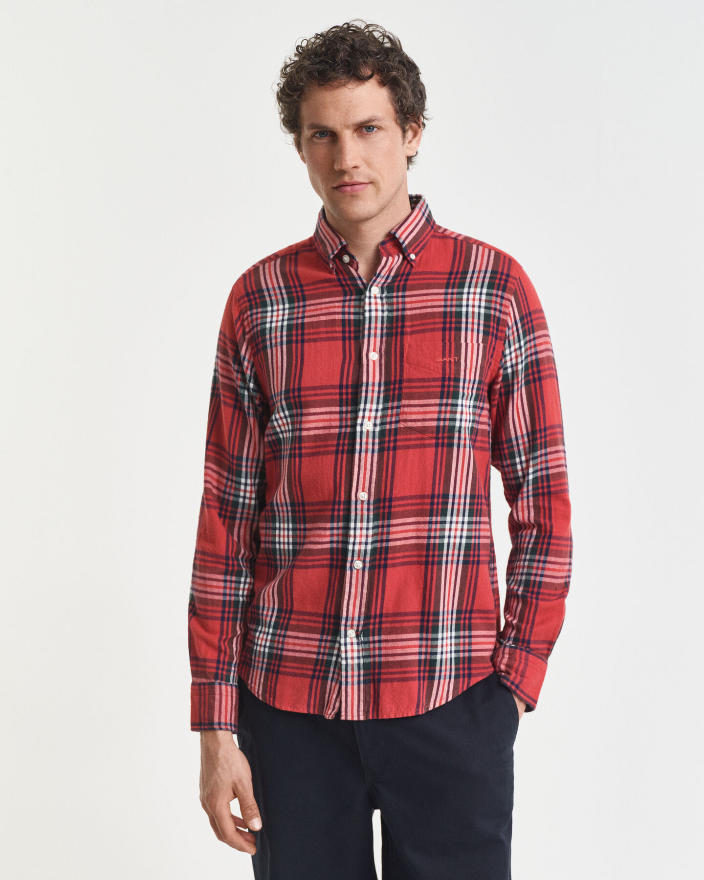 Camisa Regular Fit de franela Windblown a cuadros