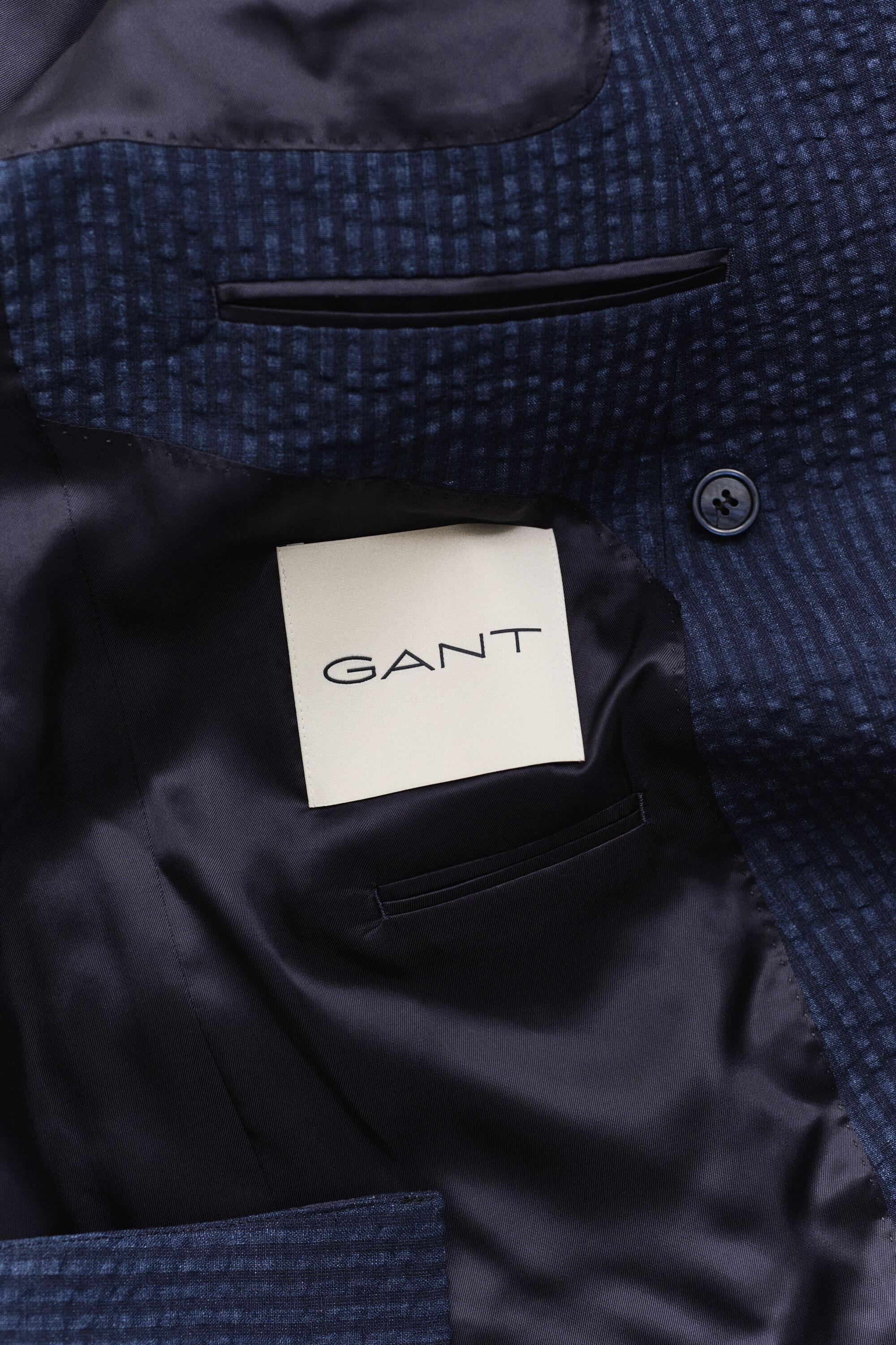 Chaqueta de traje en sirsaca añil