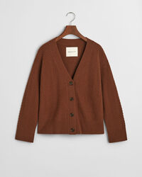 C&aacute;rdigan de cuello de pico con dise&ntilde;o de espiga