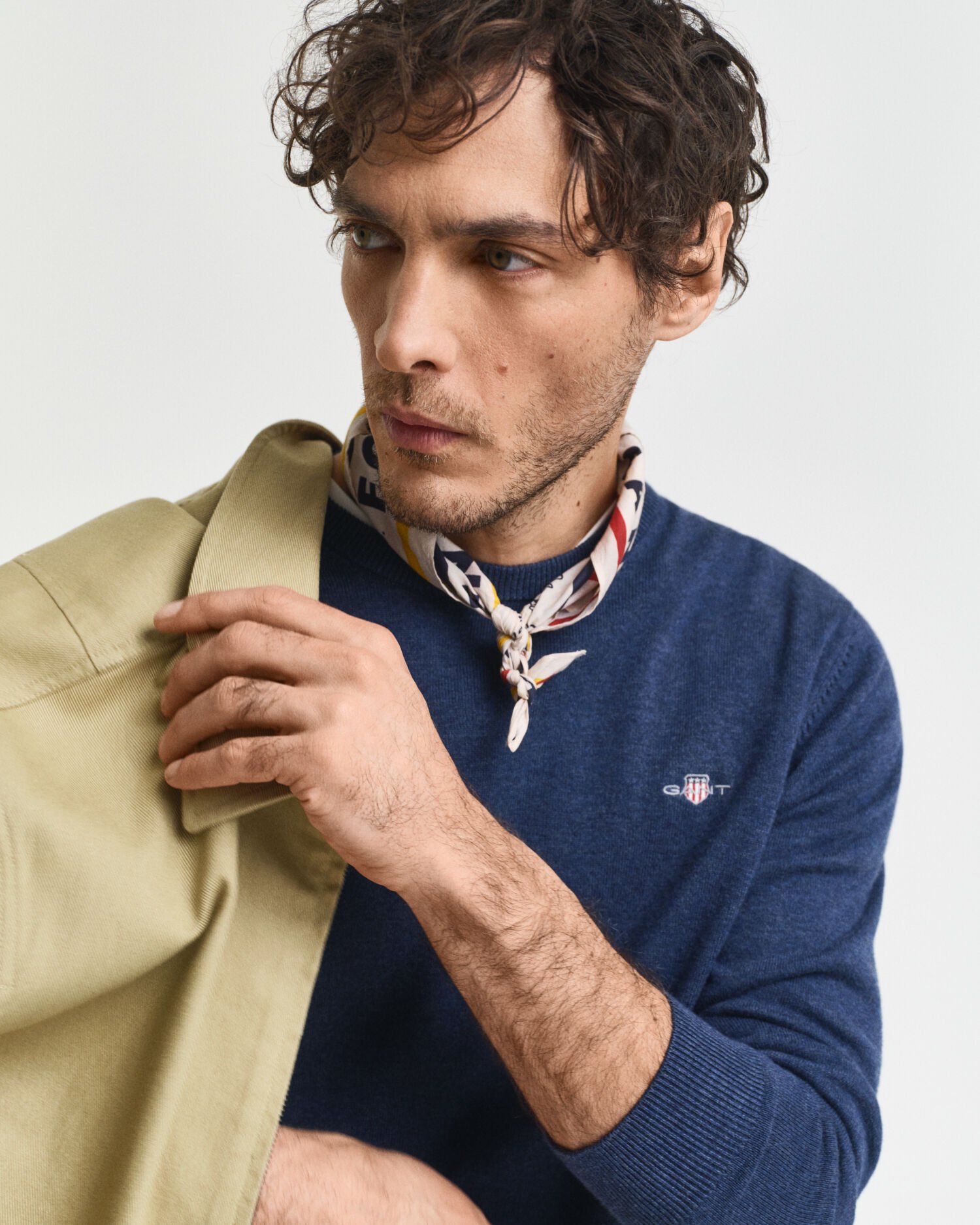 Jersey de algodón con cuello redondo