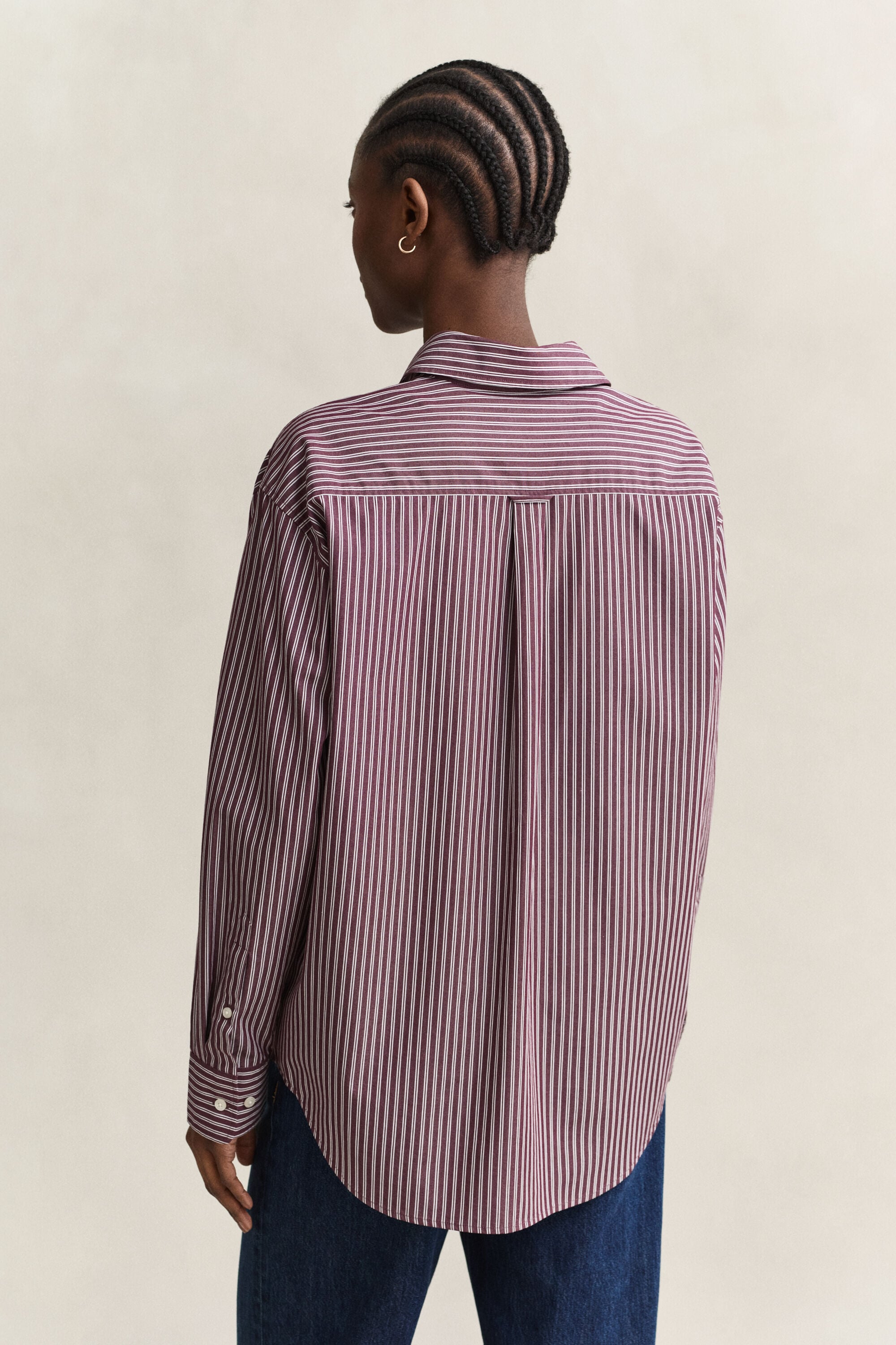 Camisa Relaxed Fit clásica de popelina a rayas