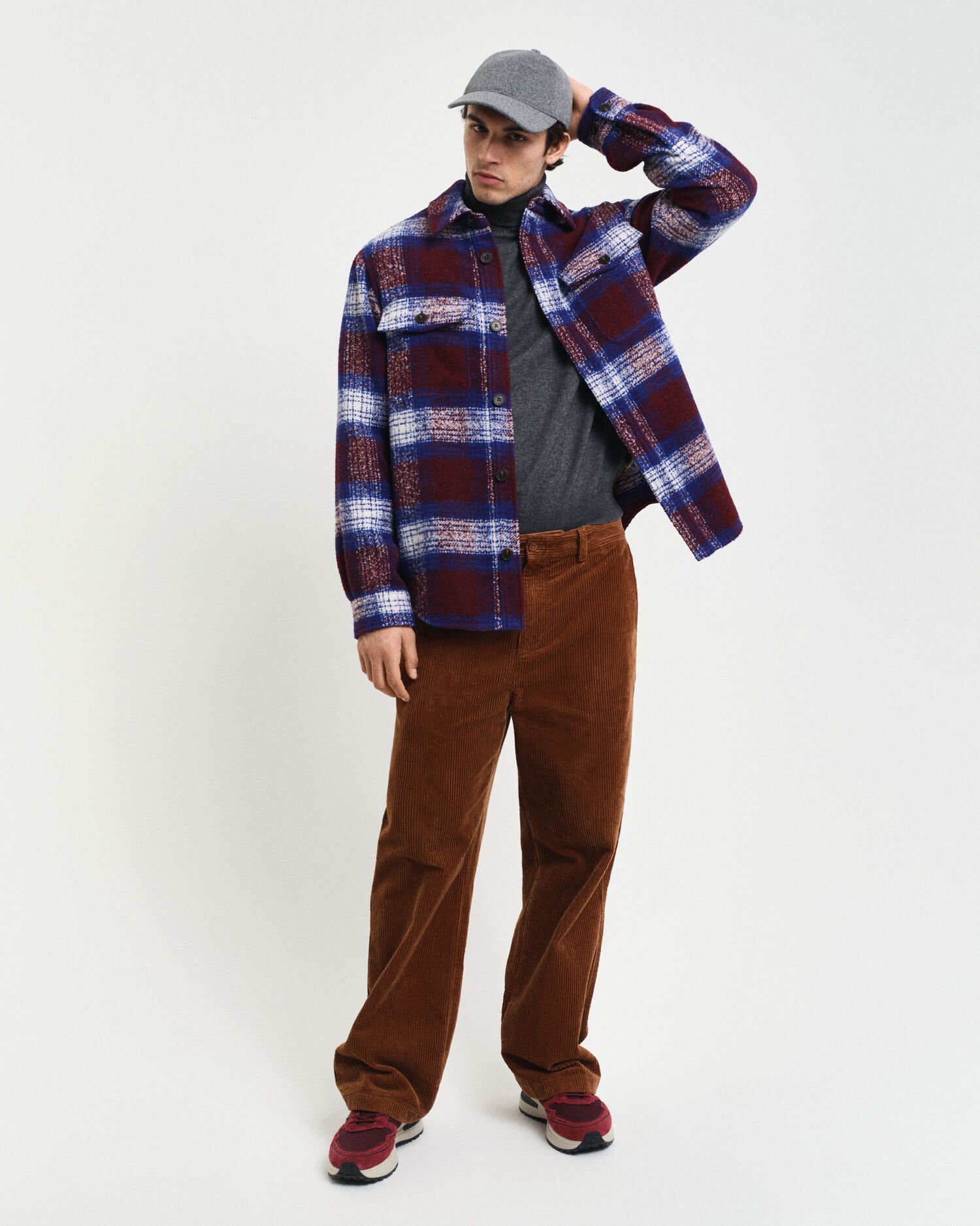 Jersey de algodón y lana con cuello de cisne