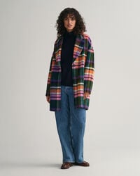 Abrigo Cocoon de cuadros