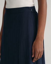 Falda midi de viscosa y lino