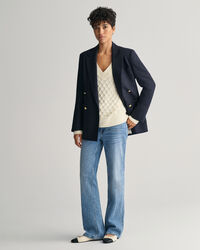 Jersey de cuello de pico en punto con textura