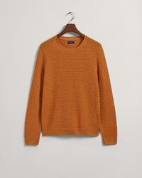 Jersey de cuello redondo en algod&oacute;n y lino Textured