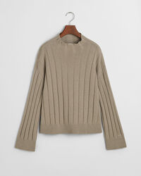 Jersey de lana con cuello recto y canal&eacute; ancho