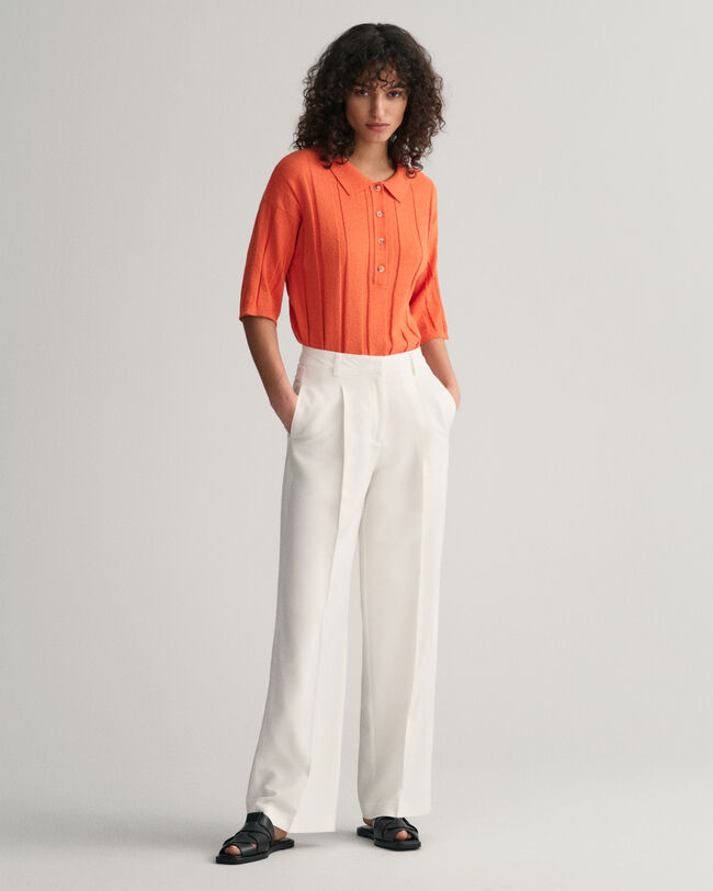 Jersey tipo polo acanalado Terry Cloth