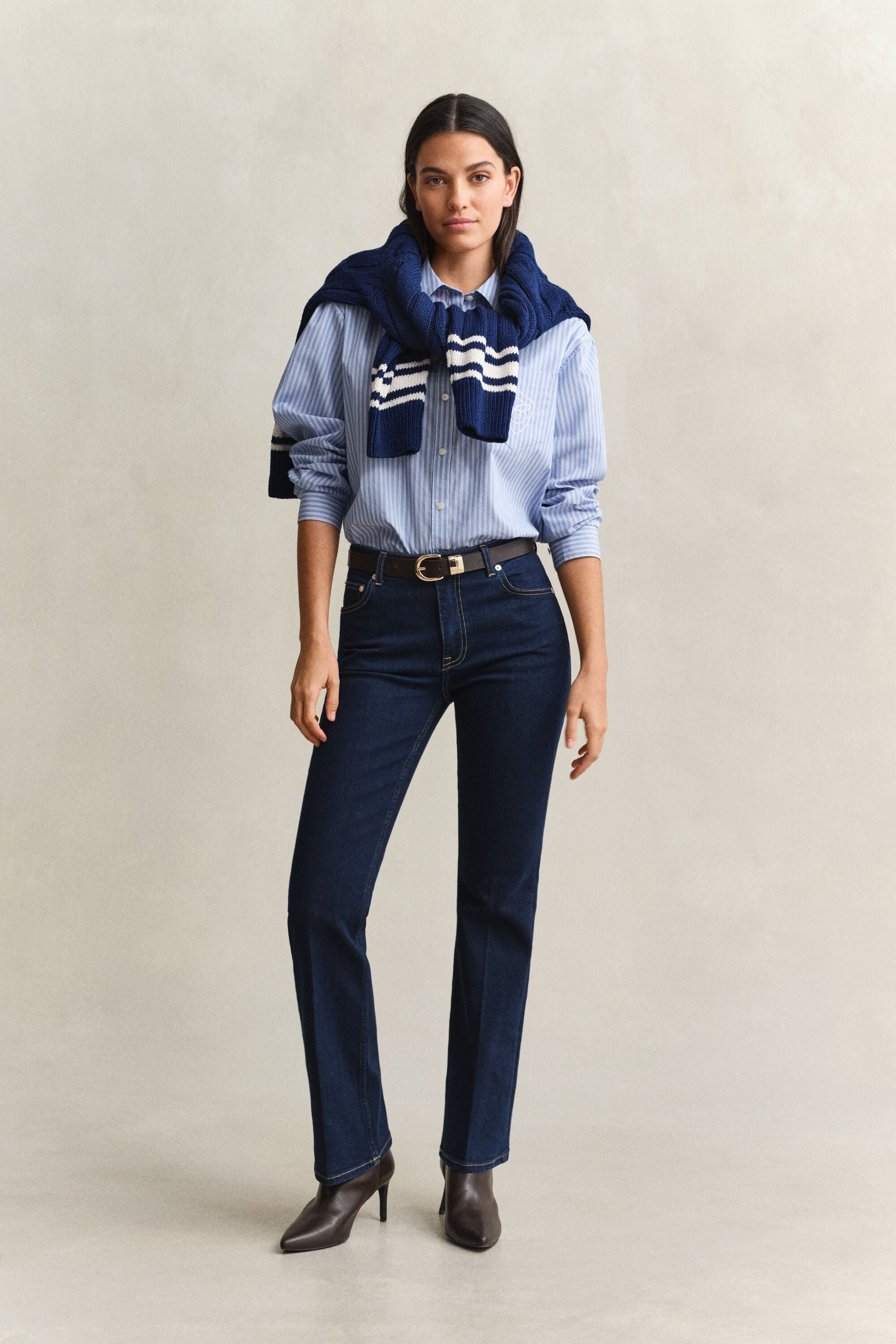 Camisa Relaxed Fit clásica de popelina a rayas