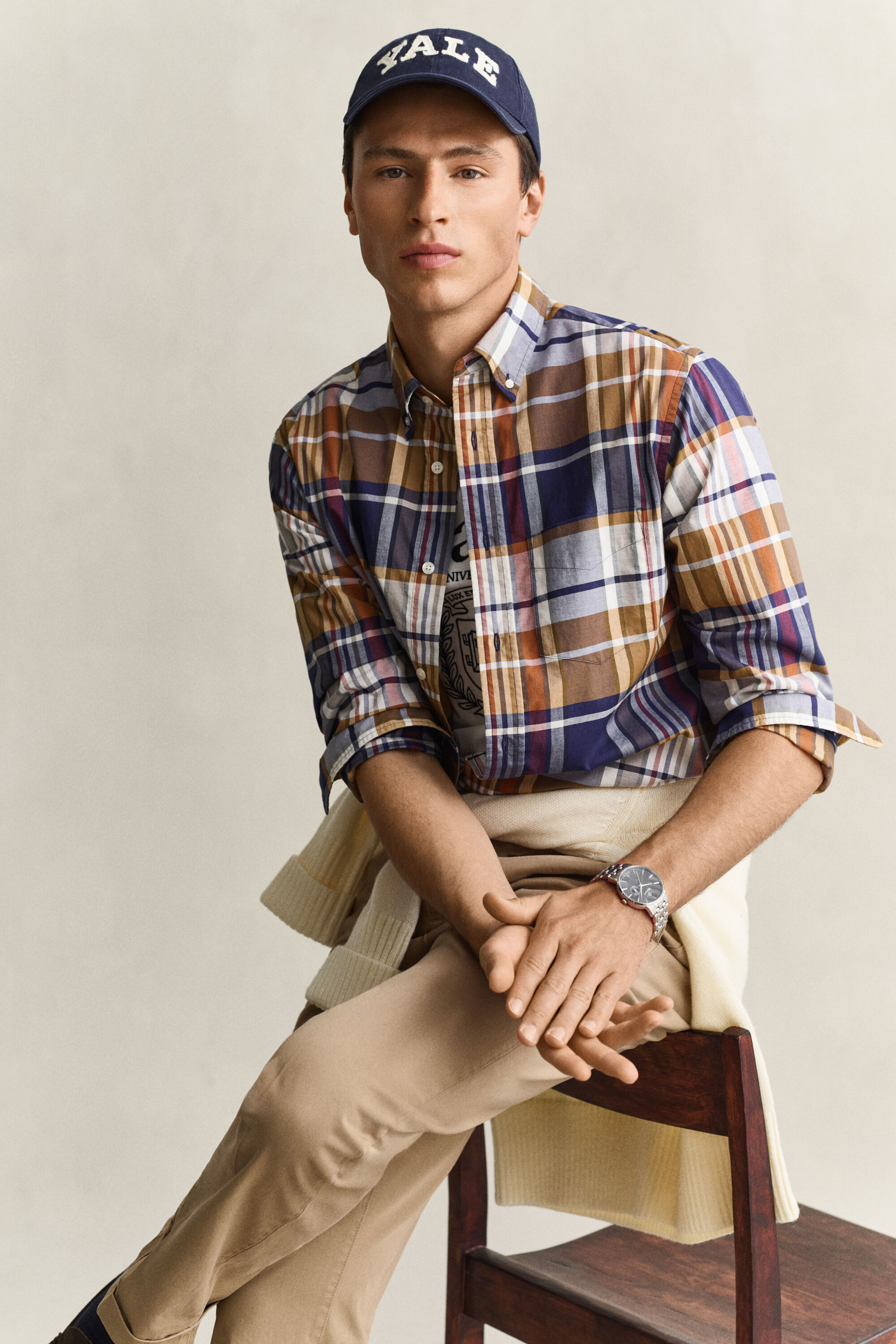 Camisa de popelina a cuadros Gant x Yale