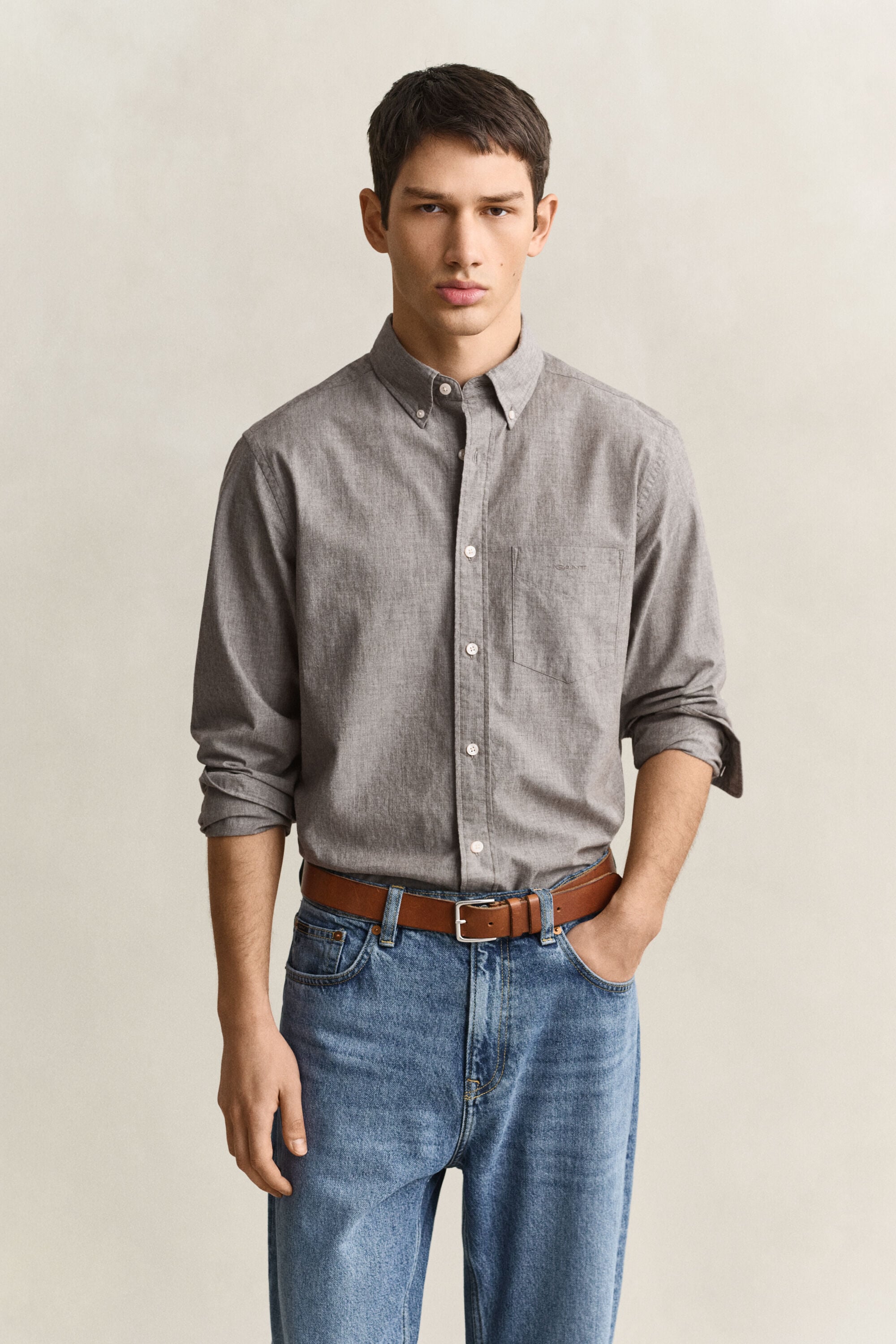 Camisa de popelina jaspeada Archive