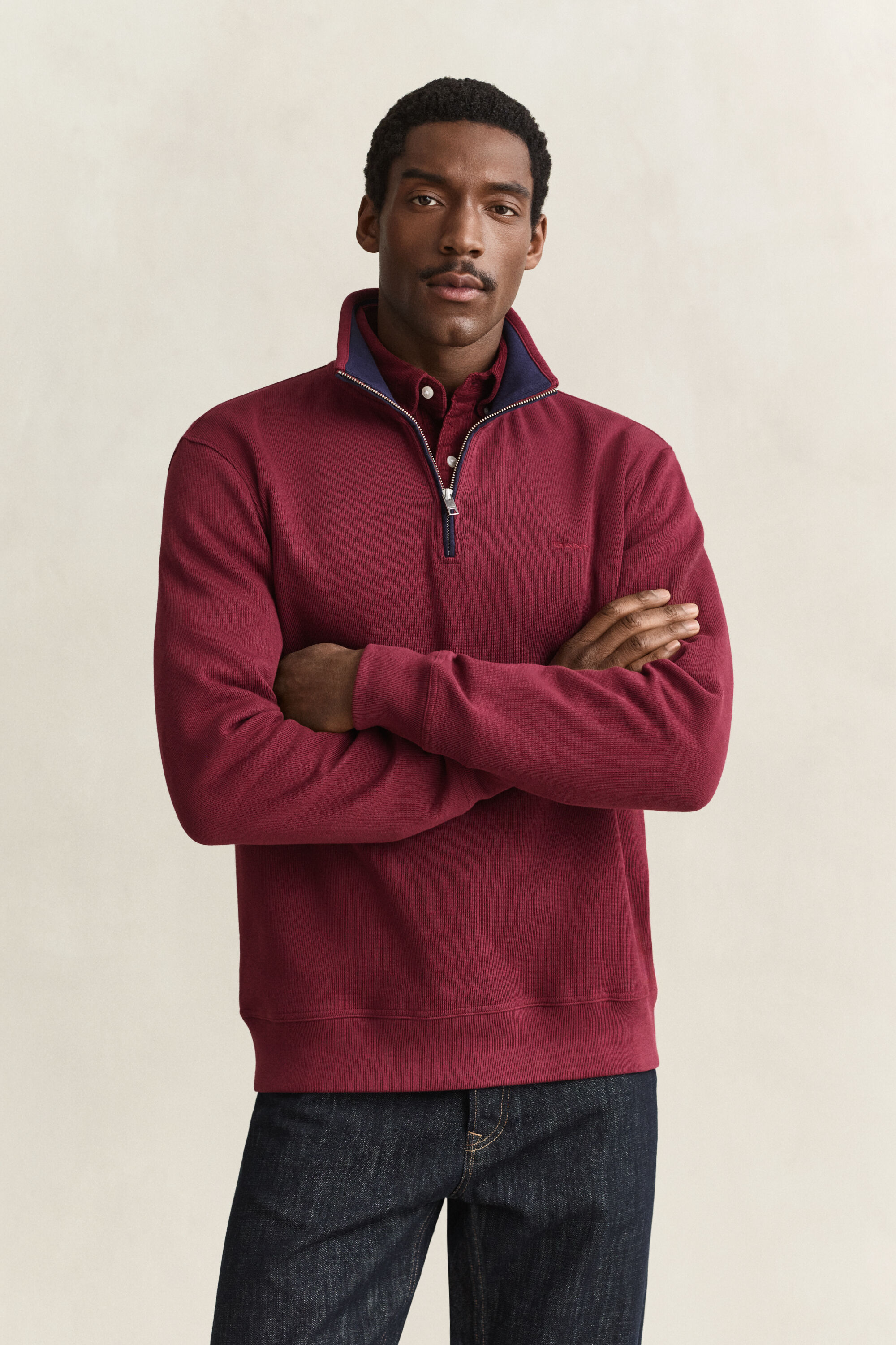 Sudadera Sacker Rib con media cremallera