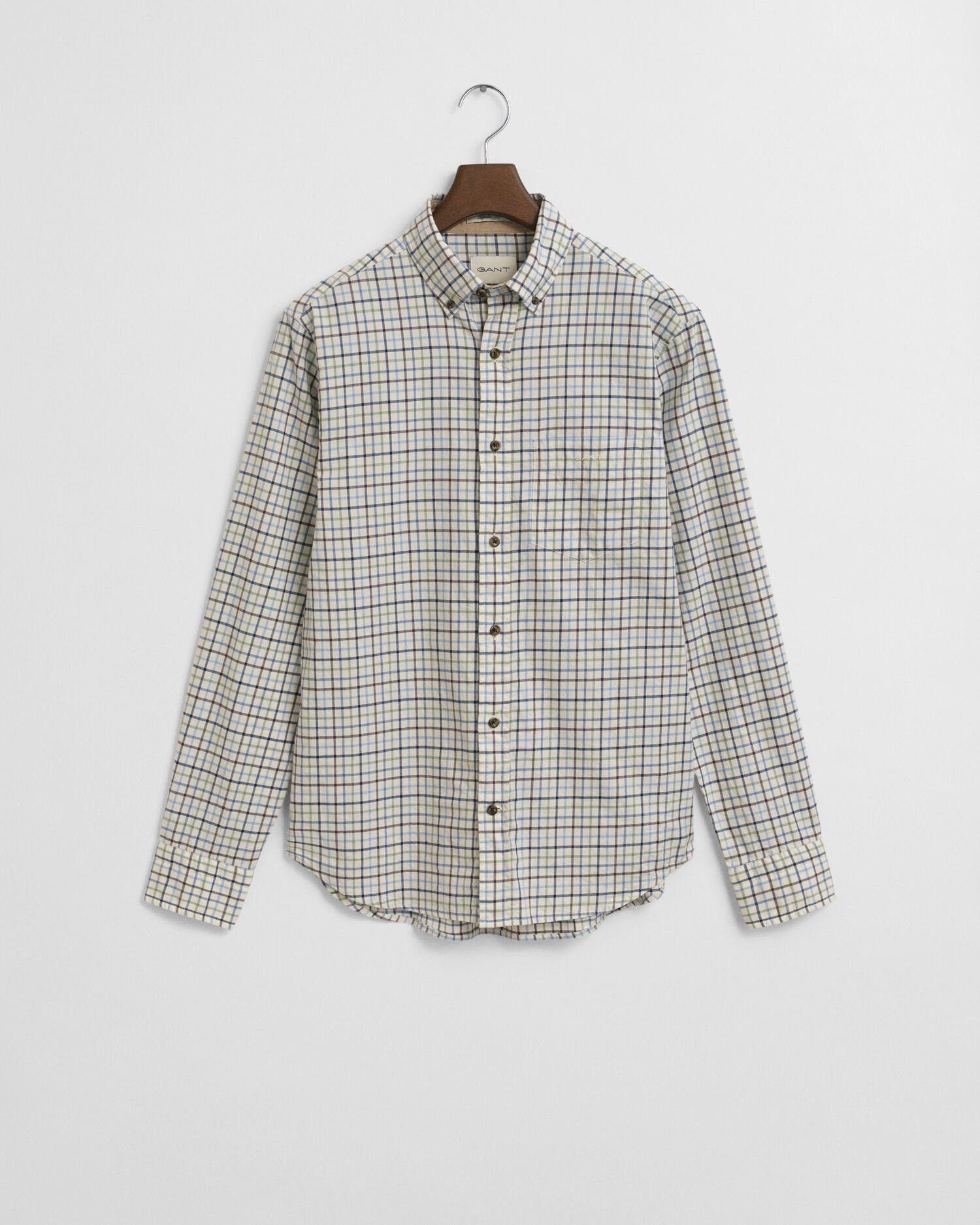 Camisa Regular Fit de sarga a cuadros Tattersall