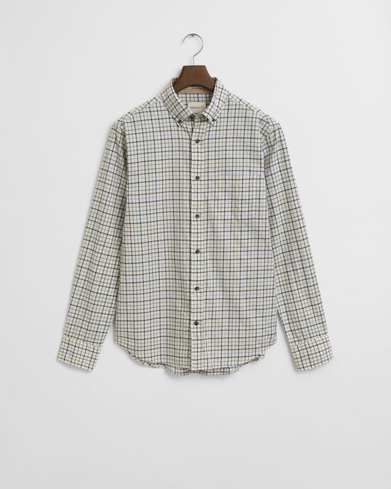 Camisa Regular Fit de sarga a cuadros Tattersall