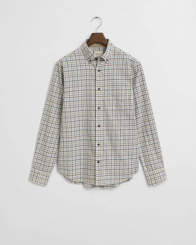 Camisa Regular Fit de sarga a cuadros Tattersall
