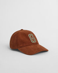 Gorra de pana con insignia G