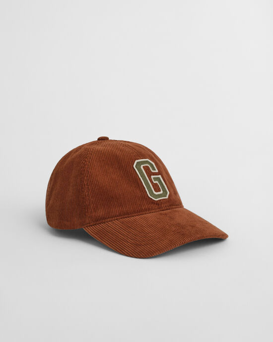 Gorra de pana con insignia G