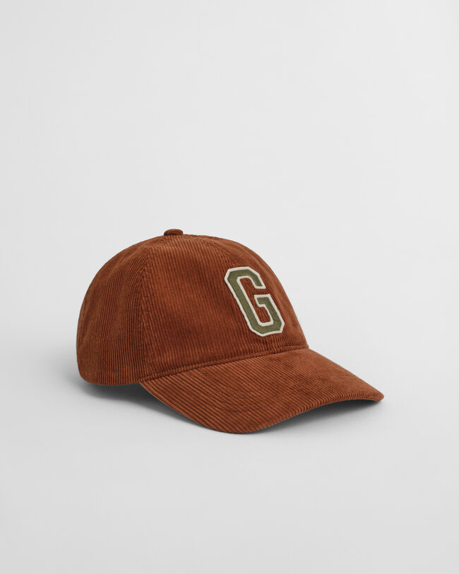 Gorra de pana con insignia G