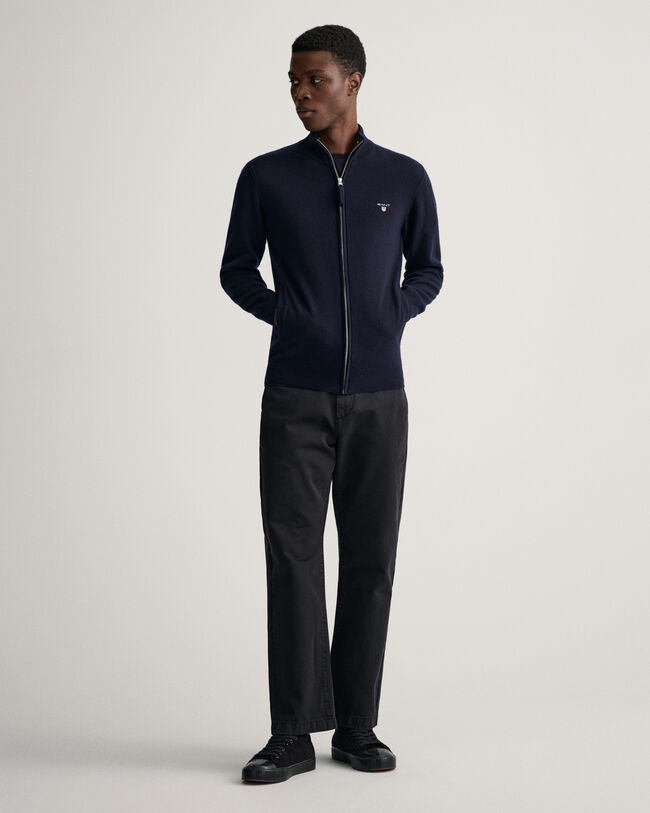 Cárdigan de lana de oveja muy fina con cremallera